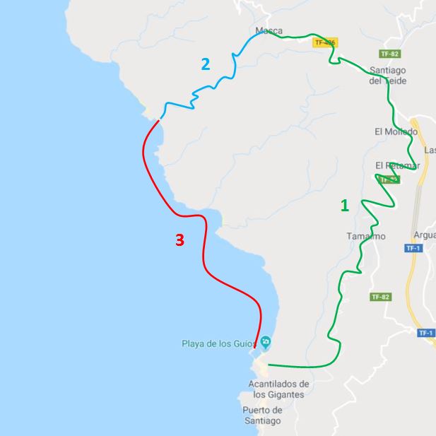 Masca hike map masca hike tenerife